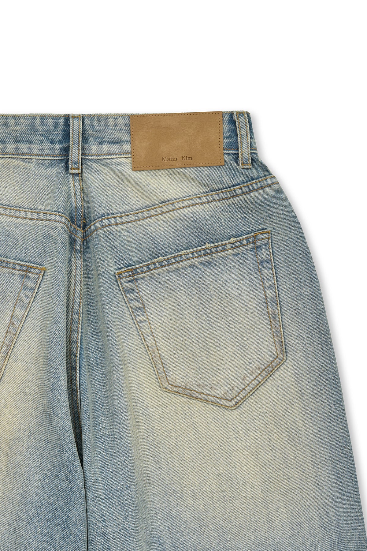 Matin Kim - Vintage Dirty Washed Denim Pants (Light Blue) product image 4 | TRAB K-Fashion Australia