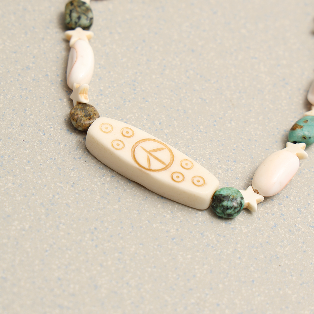 Towtow Archive - Peace Bar Stone Necklace (Green) product image 2 | TRAB K-Fashion Australia