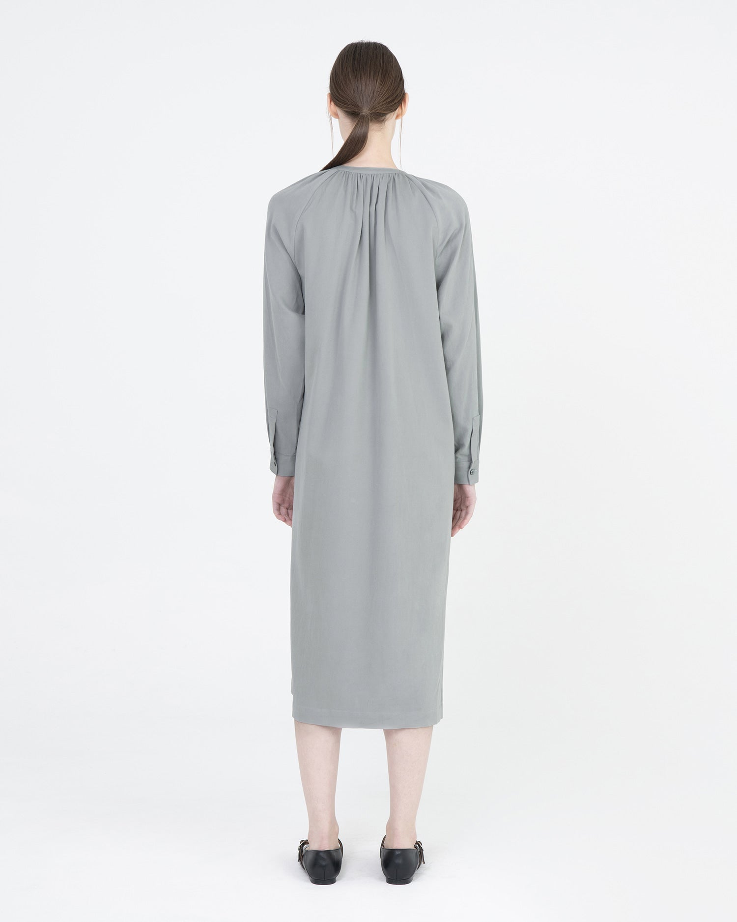 Brownyard - Gathered Dress (Blue Grey) product image 4 | TRAB K-Fashion Australia