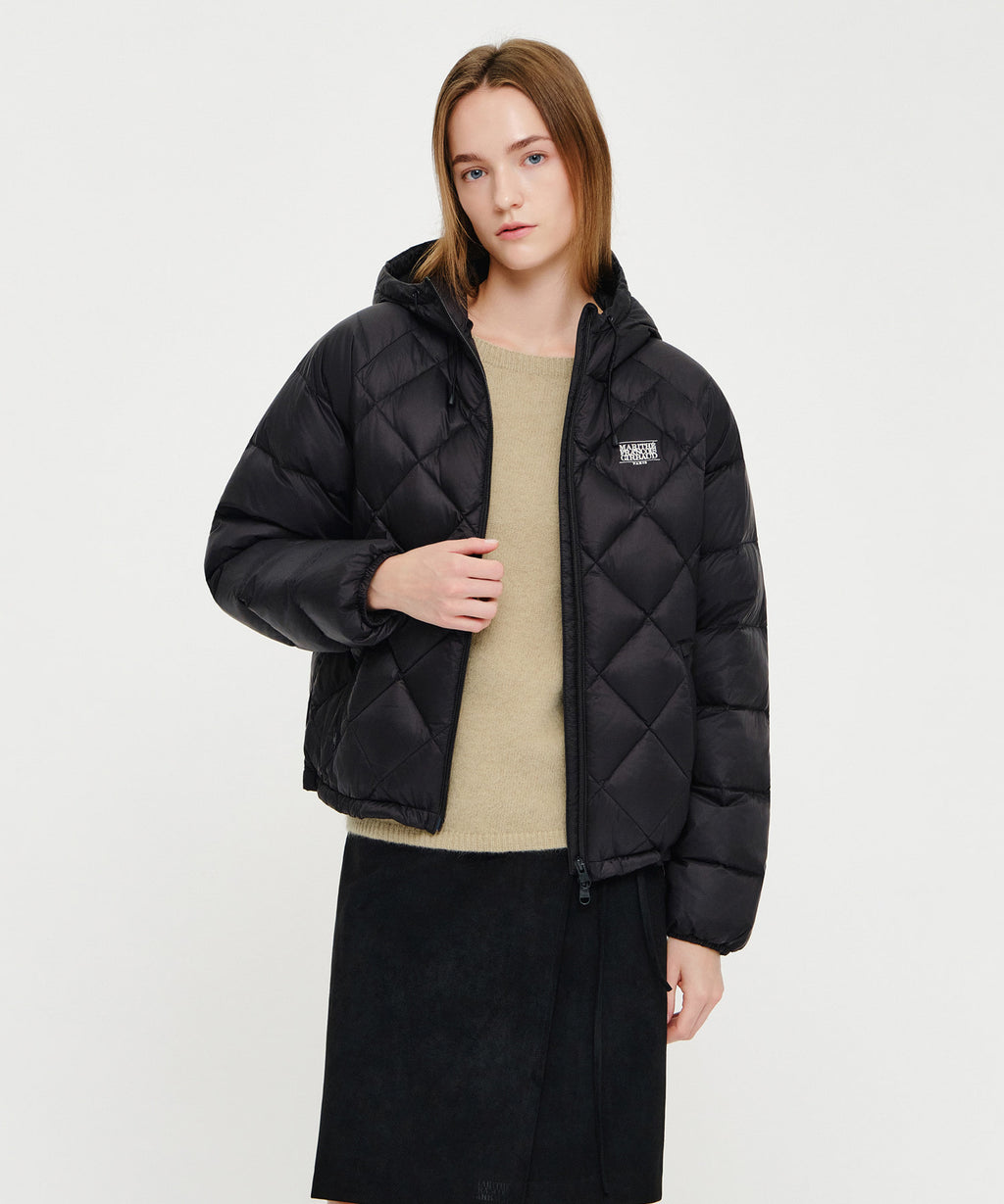Marithe & Francois Girbaud - Hooded Lightweight Down Jacket (Black) product image 1 | TRAB K-Fashion Australia