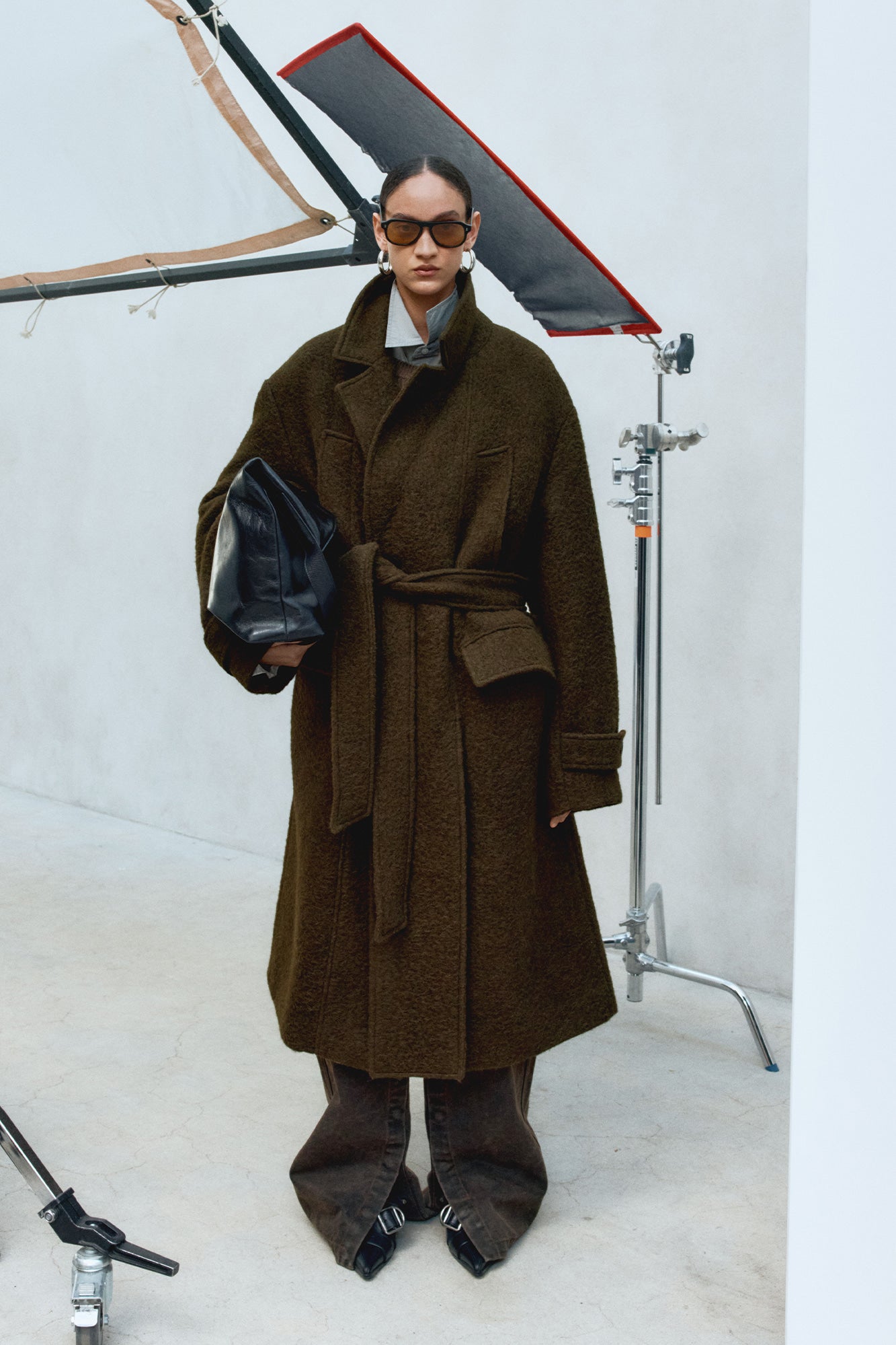 Andersson Bell - Mattia Shaggy Wool Robe Coat (Brown) product image 8 | TRAB K-Fashion Australia