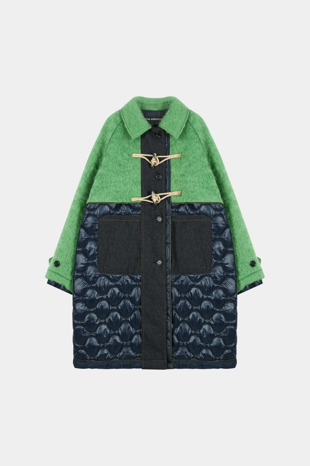 Andersson Bell - Lawn Hairy Wool Quilted Duffle Coat (Lichen Green/Black) product image 8 | TRAB K-Fashion Australia