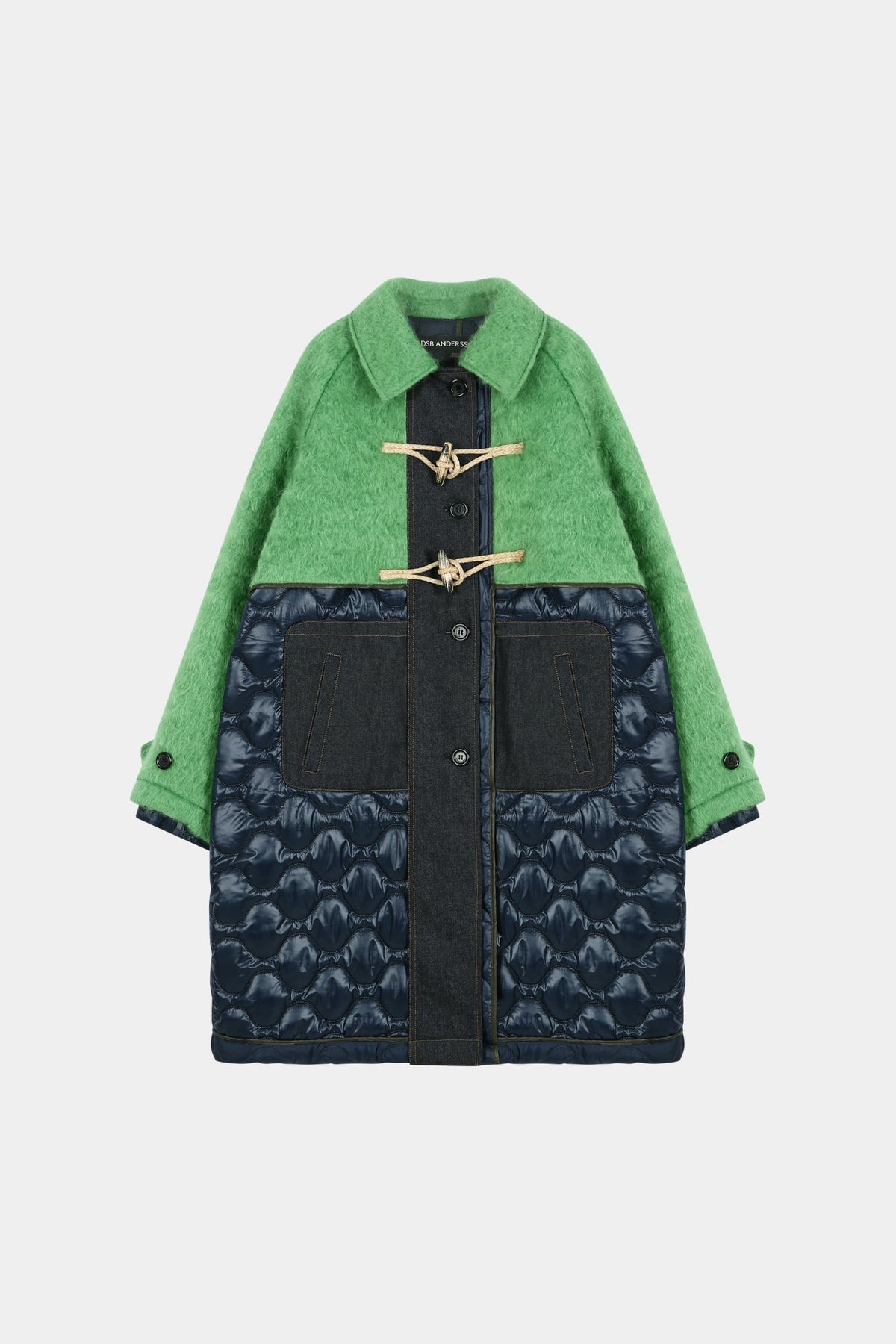 Andersson Bell - Lawn Hairy Wool Quilted Duffle Coat (Lichen Green/Black) product image 8 | TRAB K-Fashion Australia