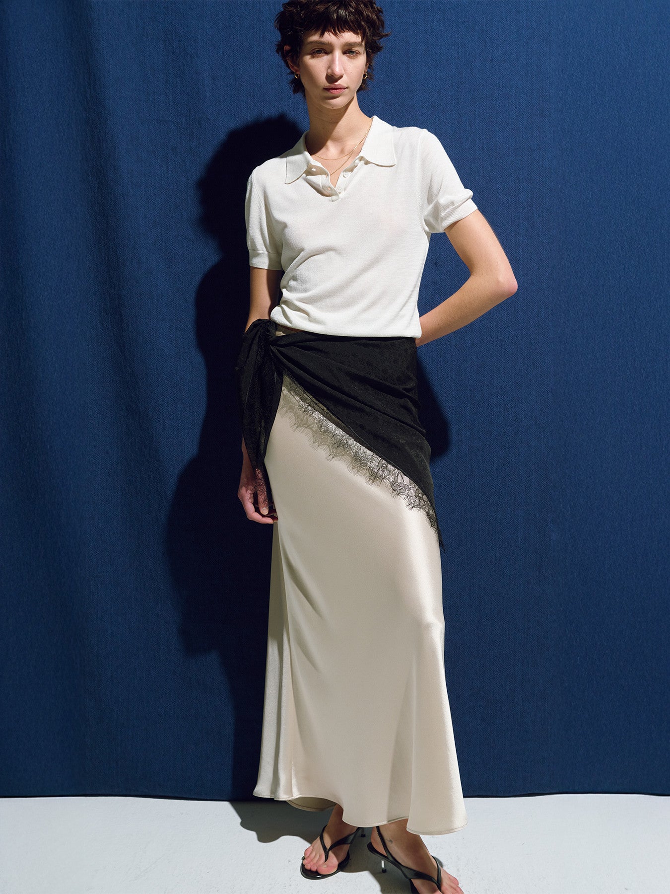 Tonywack - Silk Cotton Polo Shirt (Off White) product image 1 | TRAB K-Fashion Australia