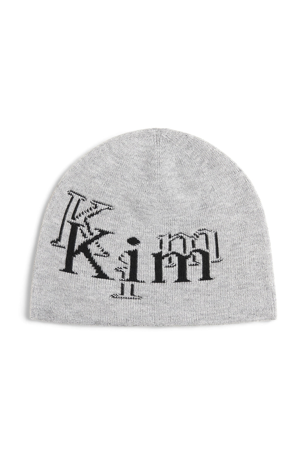 Matin Kim - Stroke Logo Jacquard Beanie (Grey) product image 2 | TRAB K-Fashion Australia