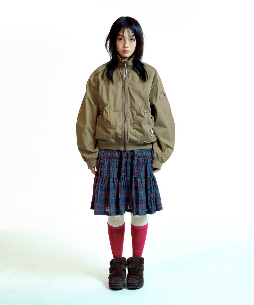 Coyseio - Dusty Cotton Bomber Jacket (Beige) product image 12 | TRAB K-Fashion Australia
