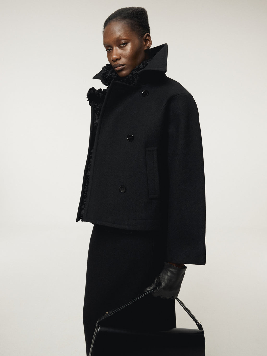 Recto - Primary Wool Short Pea Coat (Black) product image 5 | TRAB K-Fashion Australia