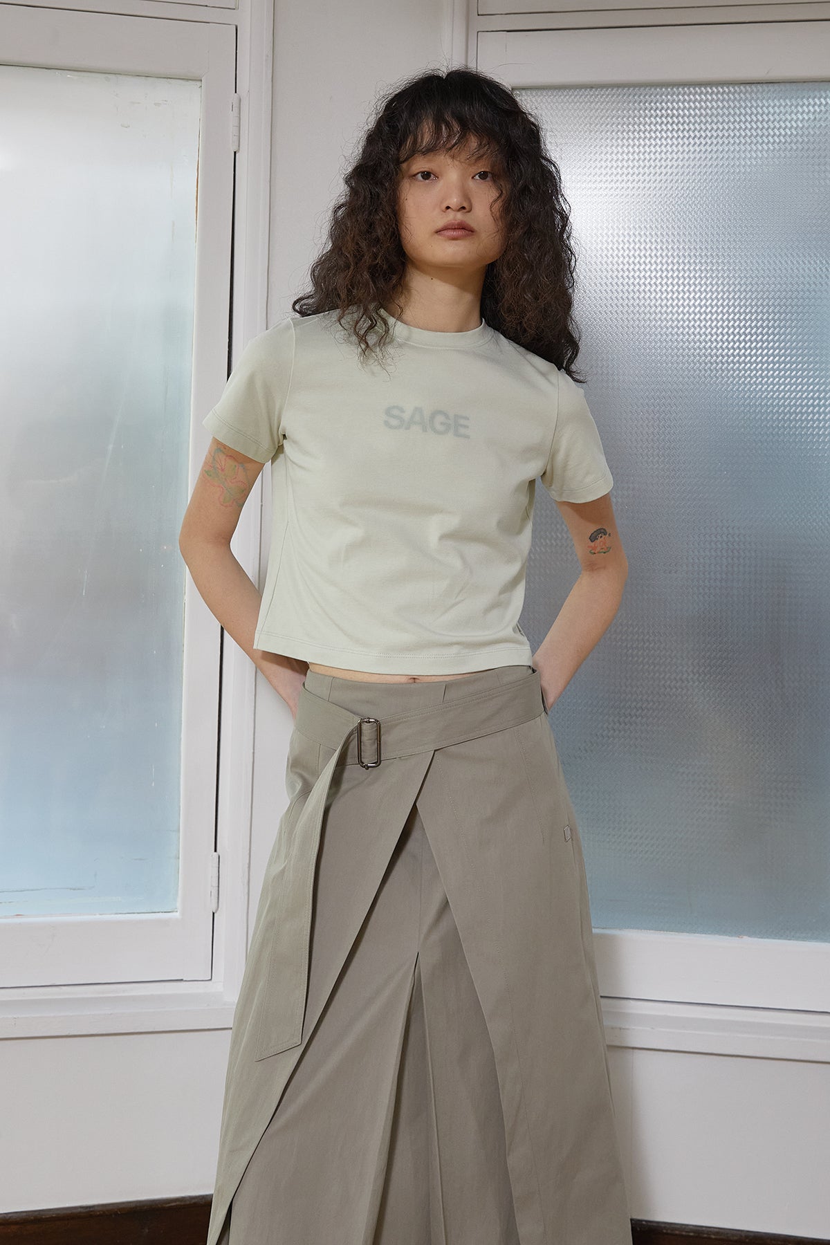 Matin Kim - Color Name Printing Top (Light Green) product image 10 | TRAB K-Fashion Australia