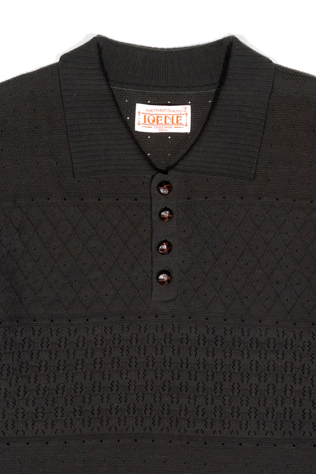 Ioedle - Mesh Short Sleeve Collared Knit (Gray) product image 4 | TRAB K-Fashion Australia
