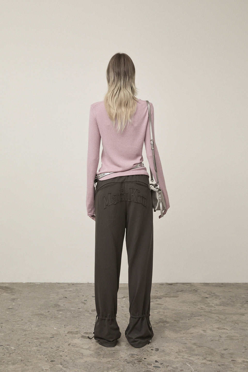 Matin Kim - Glitter Slim Logo Knit Top (Pink) product image 7 | TRAB K-Fashion Australia