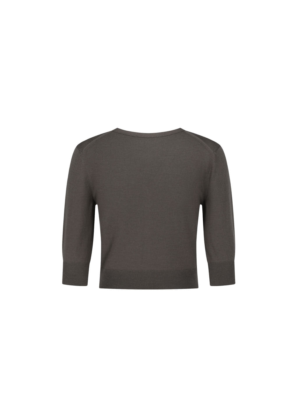 Amomento - Wool V-neck Crop Cardigan (Brown) product image 6 | TRAB K-Fashion Australia