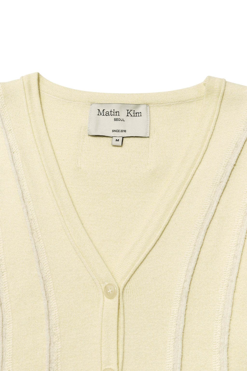 Matin Kim - Cut Line Slim Cardigan (Lime) product image 3 | TRAB K-Fashion Australia