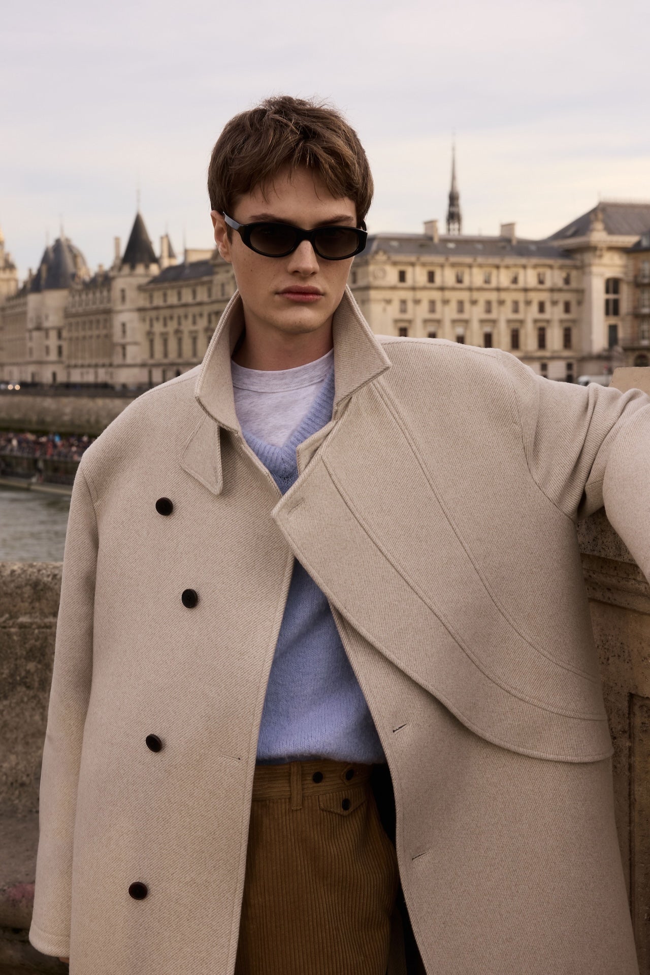 STU - Layered Lapel Coat In (Ivory) product image 14 | TRAB K-Fashion Australia