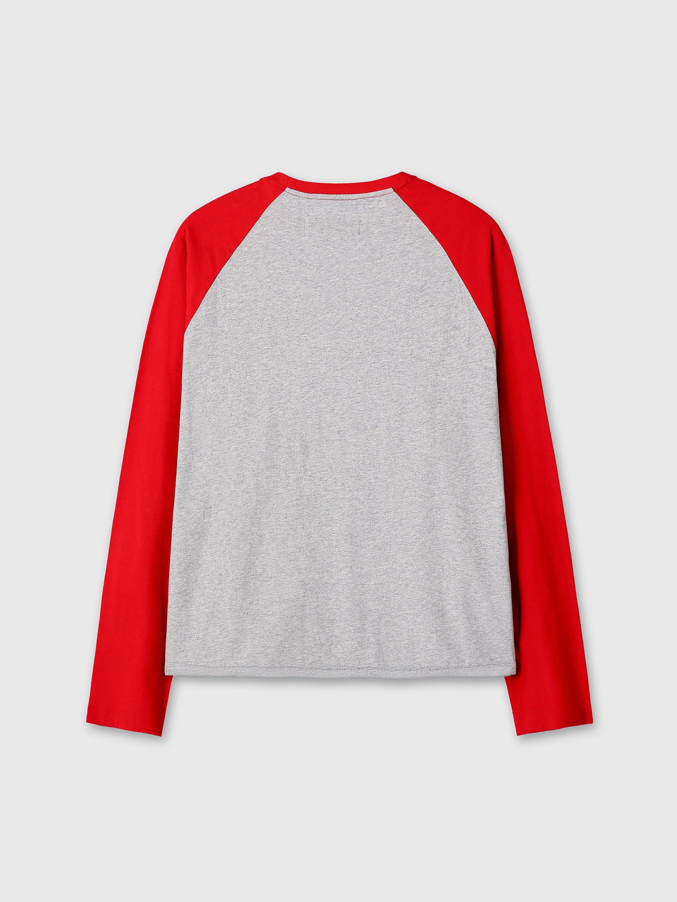 Tonywack - Washed Cotton Baseball Long Sleeve (Melange Grey/Red) product image 10 | TRAB K-Fashion Australia