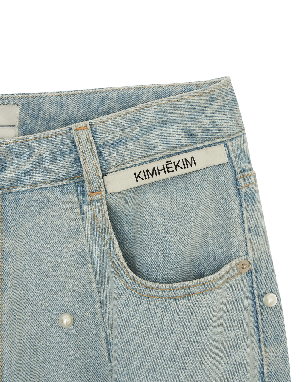 Kimhe Kim - Pearl Embellished Balloon Fit Jeans (Sky Blue) product image 13 | TRAB K-Fashion Australia