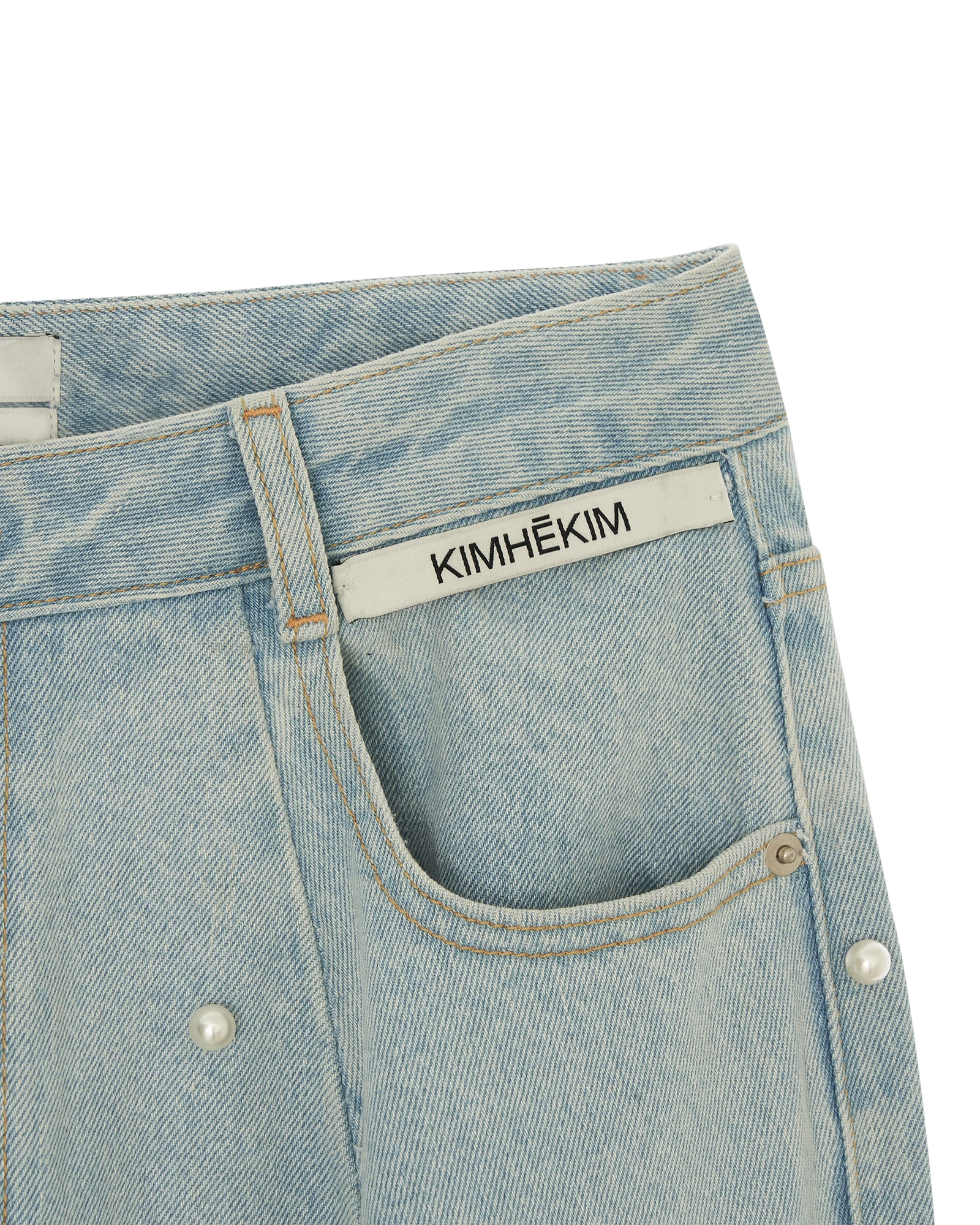 Kimhe Kim - Pearl Embellished Balloon Fit Jeans (Sky Blue) product image 13 | TRAB K-Fashion Australia