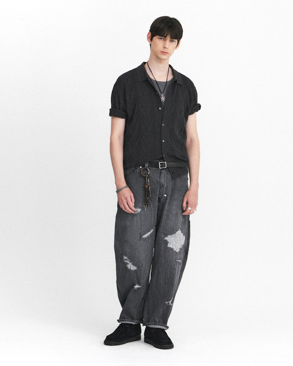 Eastlogue - Damaged Carpenter Pants (Vintage Black) product image 1 | TRAB K-Fashion Australia