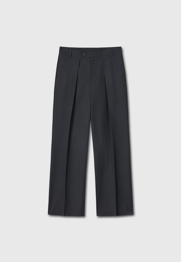 Tonywack - Wool Twill Pleated Wide Trousers (Carbon Grey) product image 6 | TRAB K-Fashion Australia