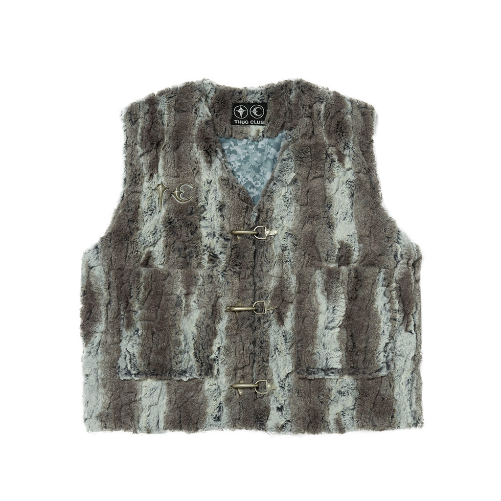 Thug Club - TC Skull Fur Vest (Ivory) product image 1 | TRAB K-Fashion Australia