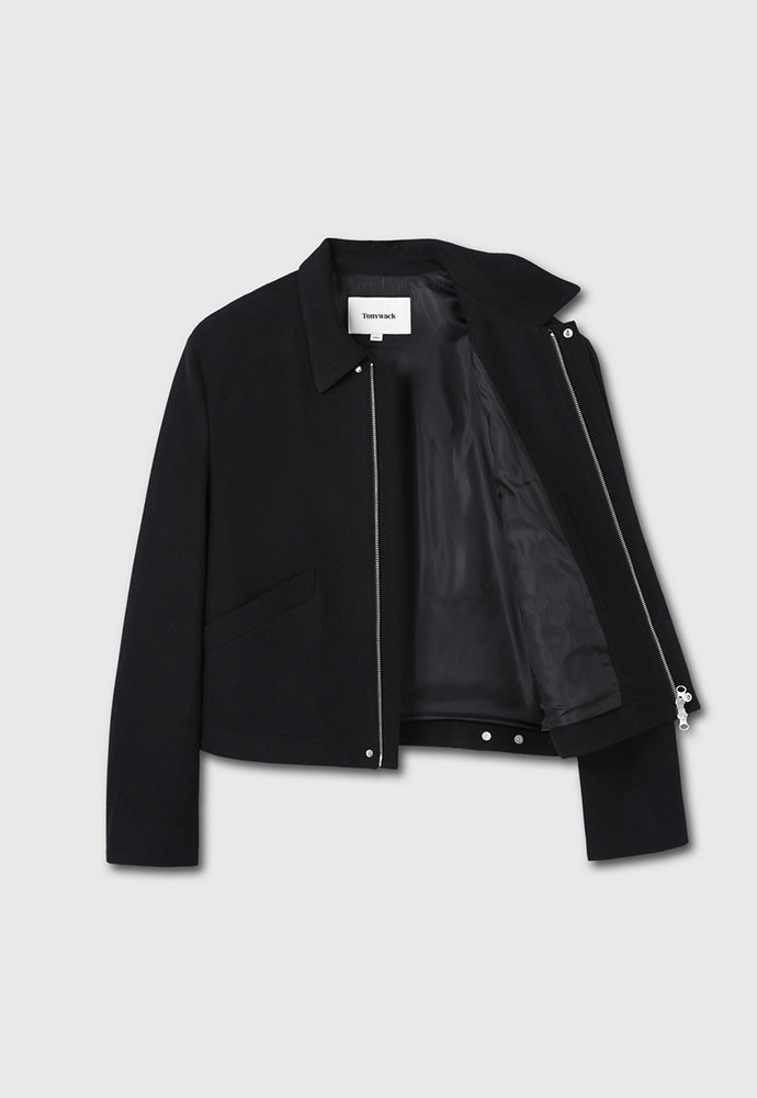 Tonywack - Virgin Wool Cropped Blouson Jacket (Black) product image 7 | TRAB K-Fashion Australia