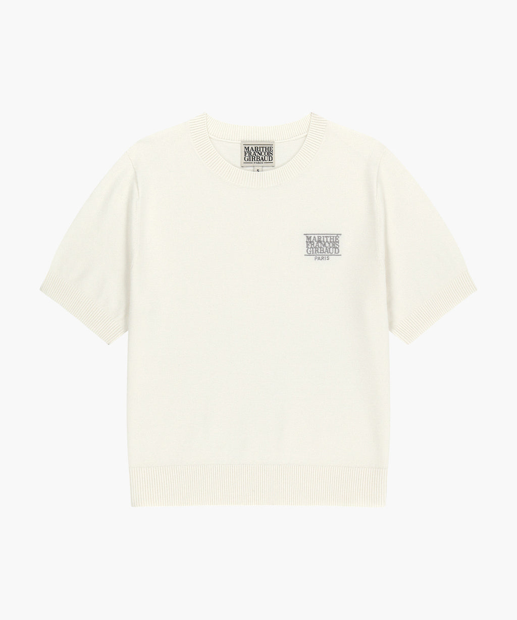 Marithe & Francois Girbaud - Small Classic Logo Half Knit Pullover (Ivory) product image 5 | TRAB K-Fashion Australia
