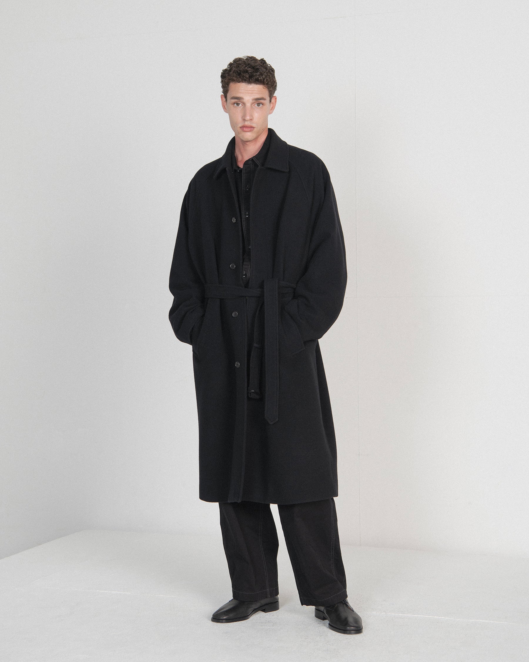 Brownyard - Pure Wool Belted Coat (Black) product image 1 | TRAB K-Fashion Australia