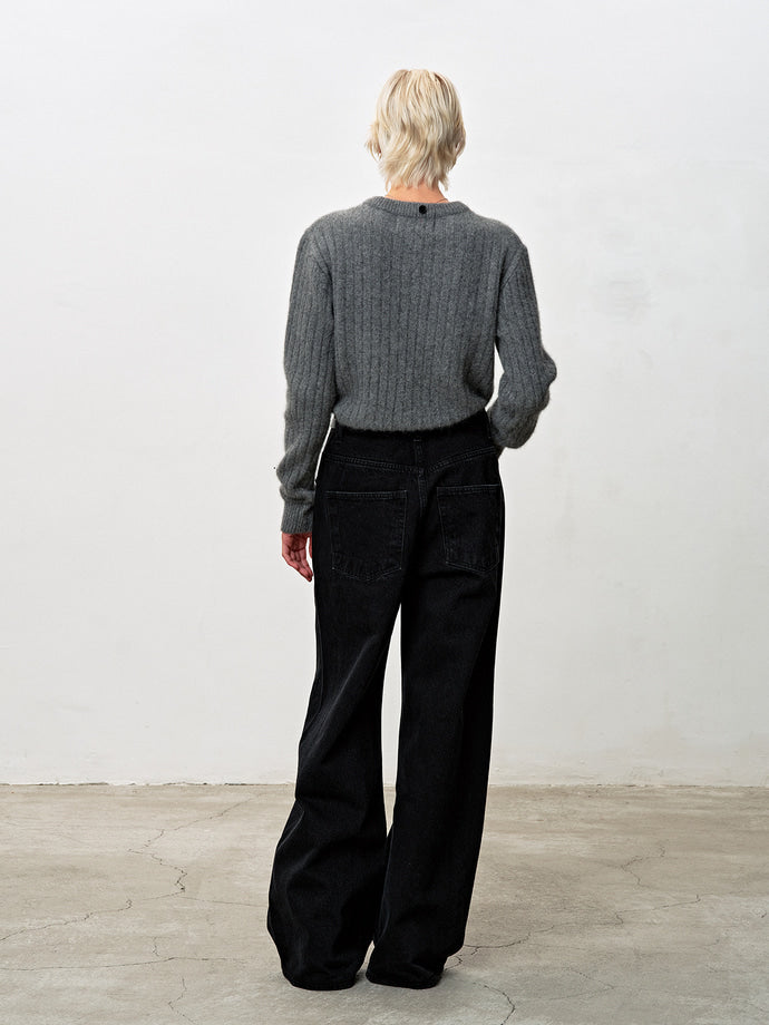 Tonywack - Oversized Wide-Leg Denim Jeans (Black) product image 4 | TRAB K-Fashion Australia