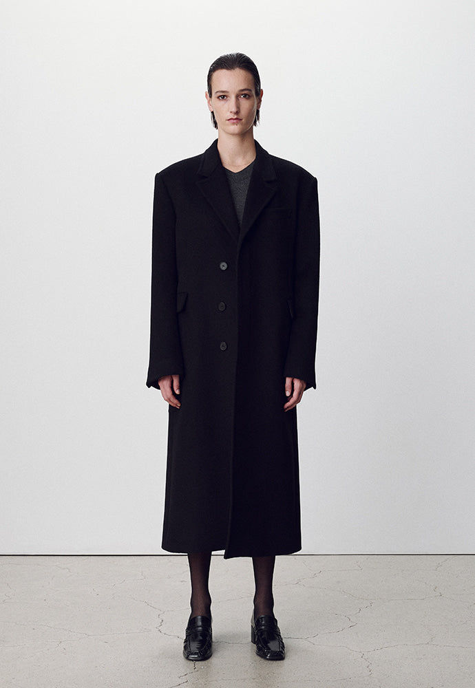 Tonywack - Wool And Cashmere Tailored Single Coat (Black) product image 2 | TRAB K-Fashion Australia