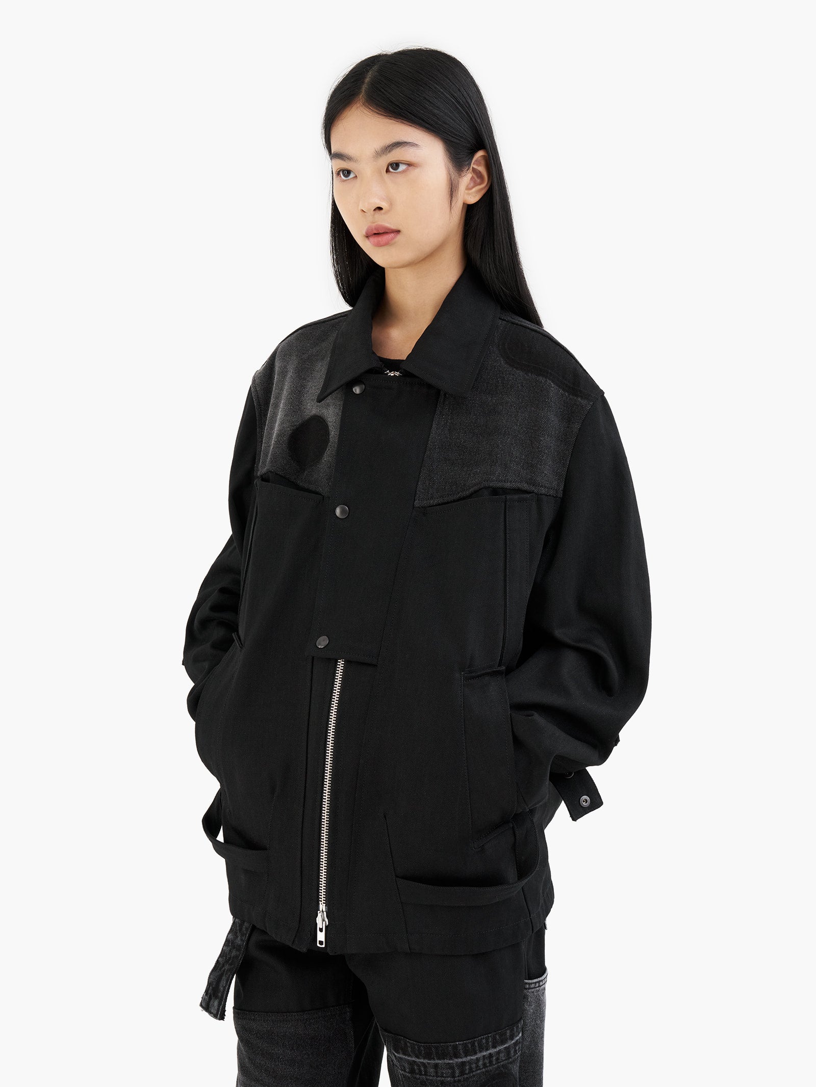 Jiyong Kim - Re-worked Denim Jacket (Black) product image 9 | TRAB K-Fashion Australia