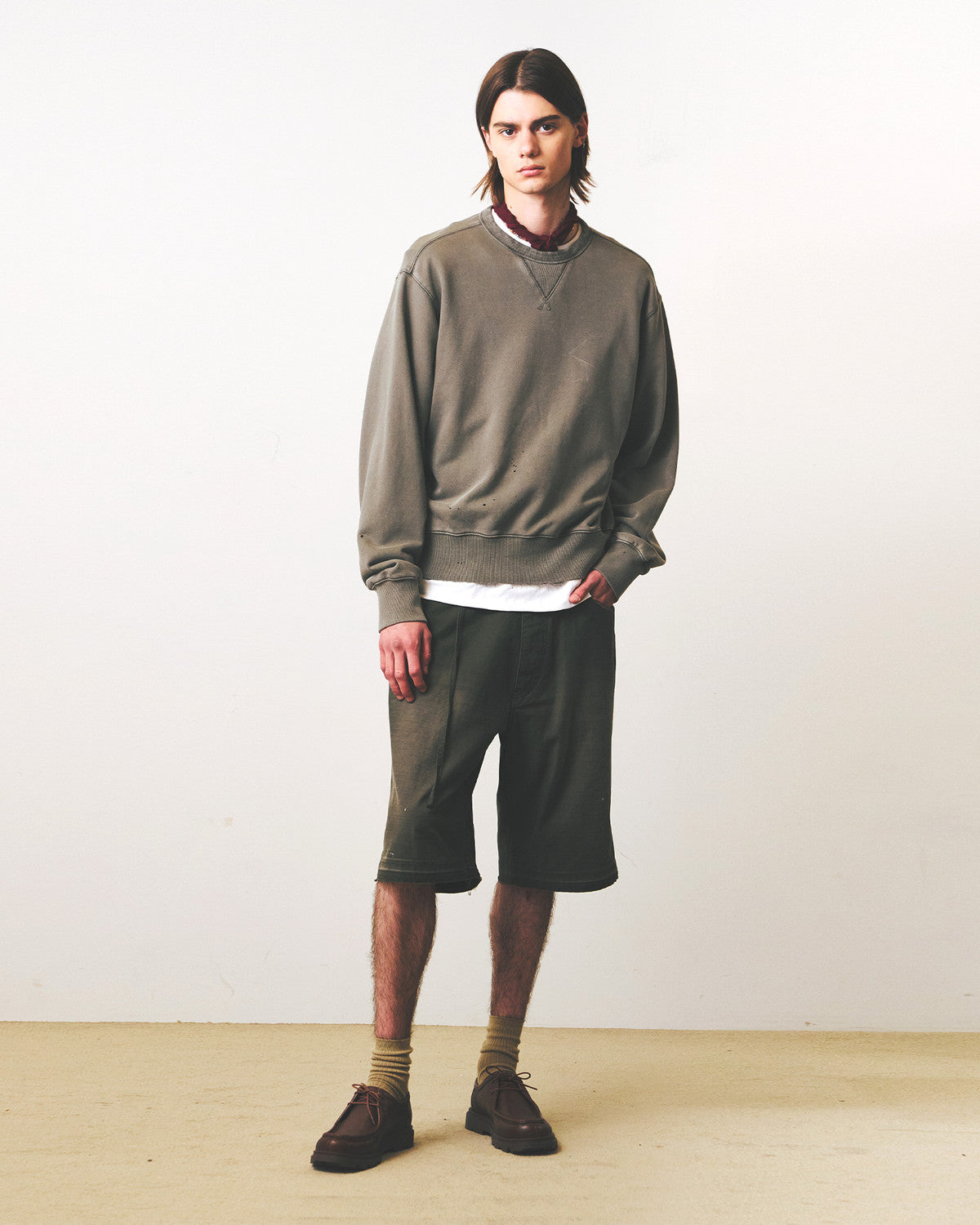 Eastlogue - Curved Outlaw Shorts (Vintage Olive) product image 4 | TRAB K-Fashion Australia
