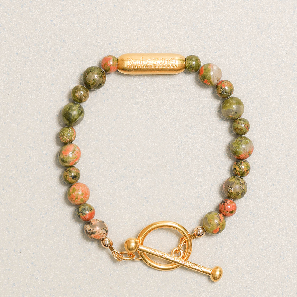 Towtow Archive - [Pre-Order – Ships August 3] Feel Logo Symbol Bracelet Unakite (Green) product image 1 | TRAB K-Fashion Australia