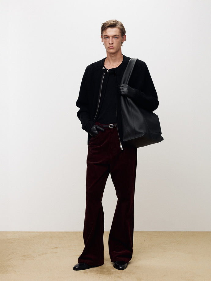 Tonywack - Merino Wool Knitted Zip-Up Jumper (Black) product image 2 | TRAB K-Fashion Australia