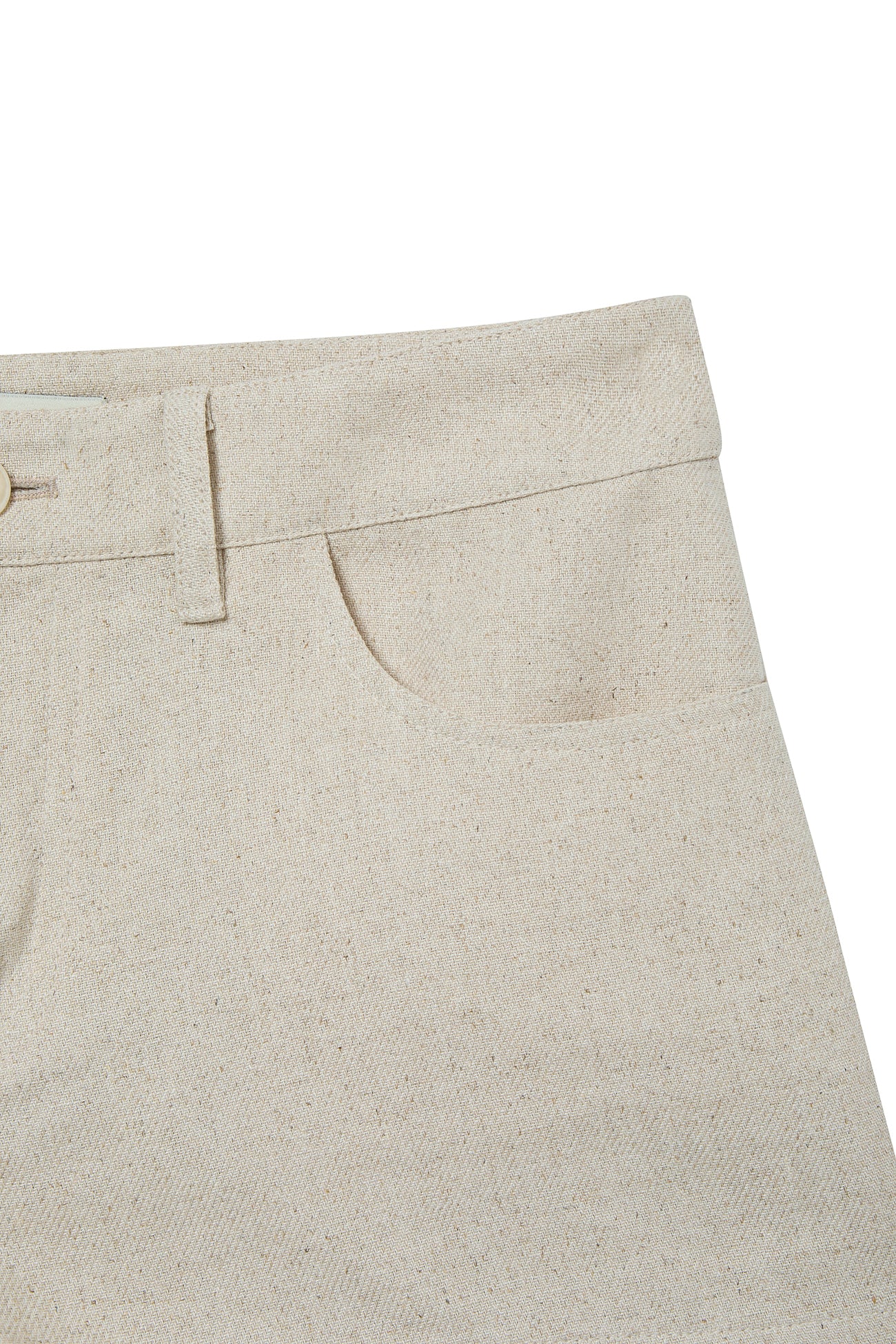 Deinet - Deinet D Logo Linen Shorts (Beige) product image 3 | TRAB K-Fashion Australia