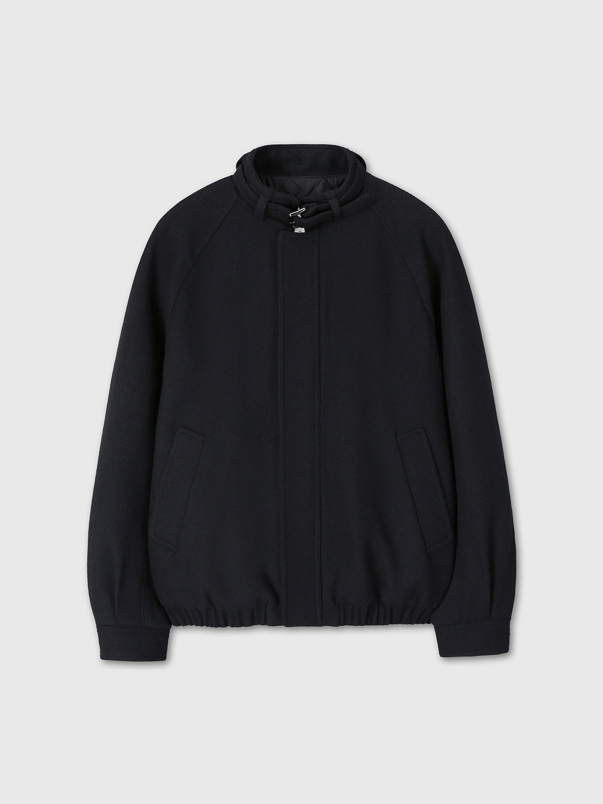 Tonywack - Wool Flannel Belted Stand Collar Bomber (Black) product image 9 | TRAB K-Fashion Australia