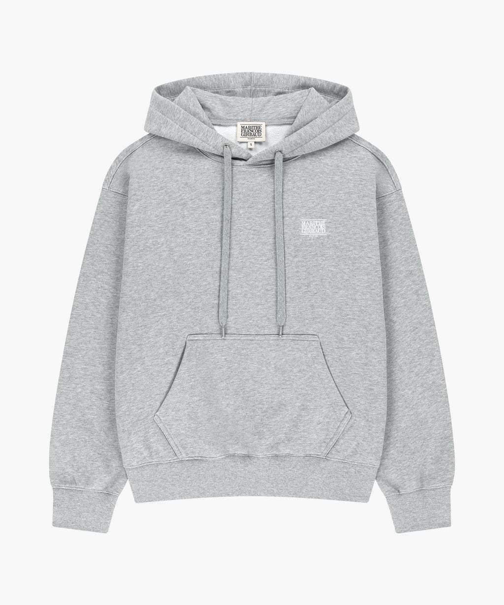 Marithe & Francois Girbaud - Small Classic Logo Oversized Hoodie (brushed) (Heather Gray) product image 5 | TRAB K-Fashion Australia