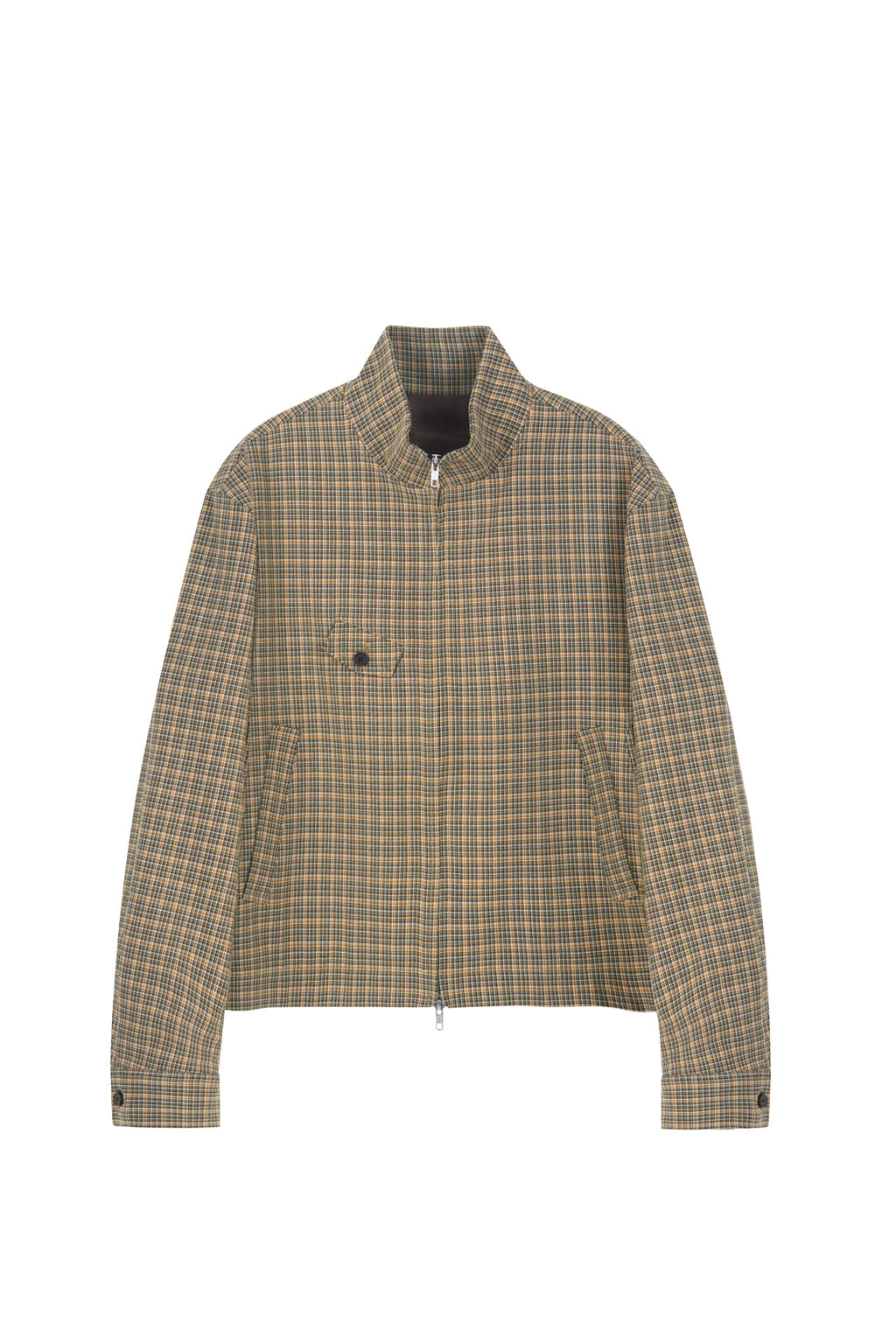 Stu - High Neck Crop Check Jacket Orange (Brown) product image 18 | TRAB K-Fashion Australia