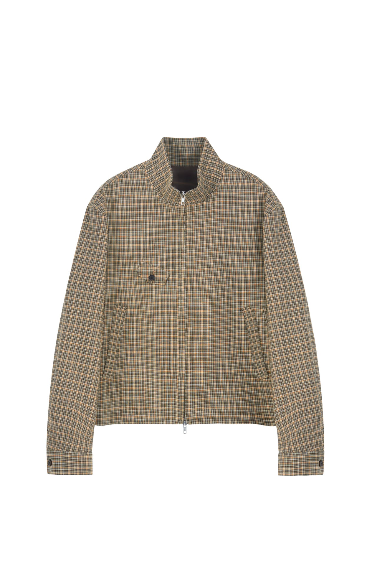 Stu - High Neck Crop Check Jacket Orange (Brown) product image 18 | TRAB K-Fashion Australia