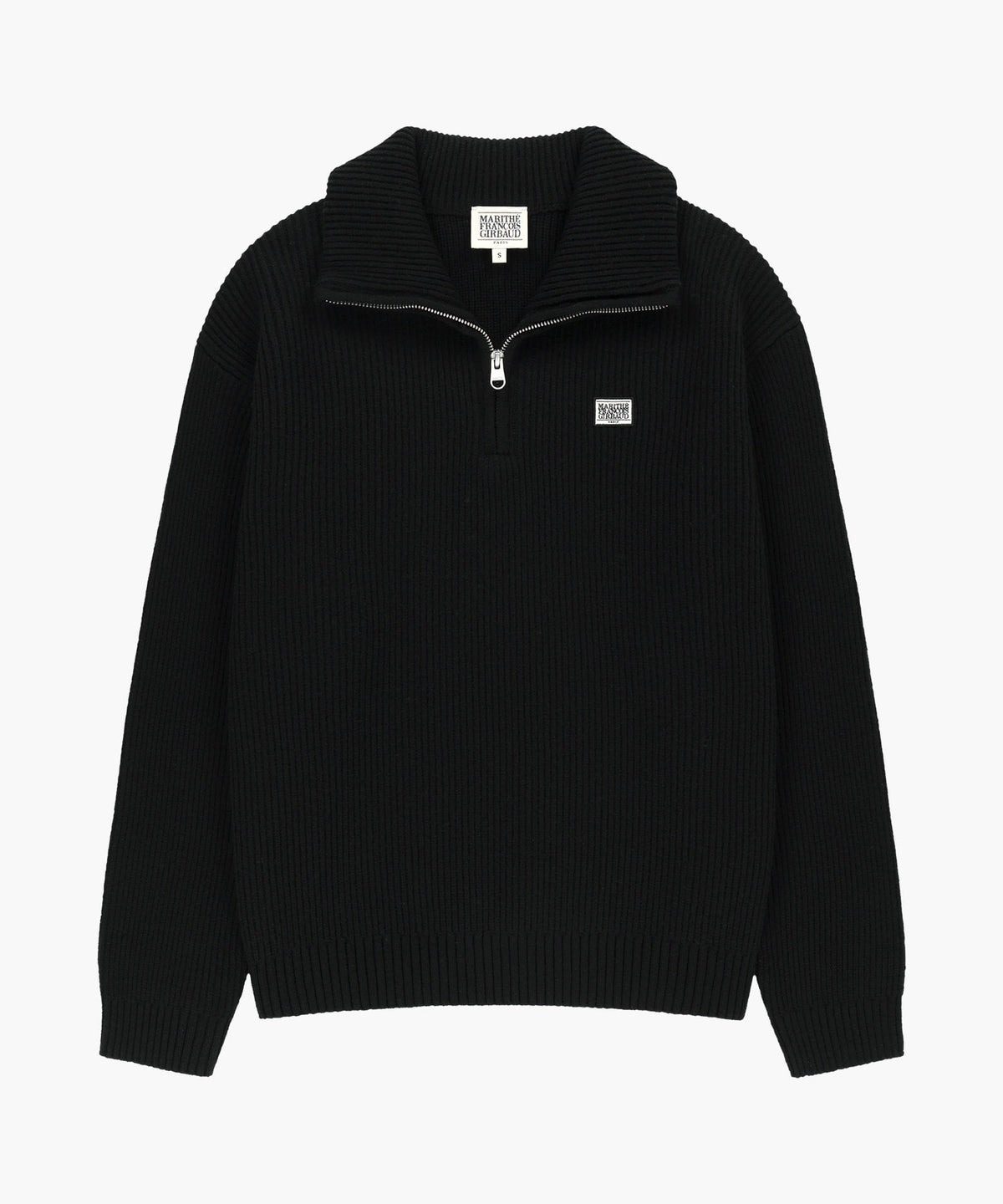 Marithe & Francois Girbaud - Small Classic Logo Oversized Half Zip-up Knit (Black) product image 6 | TRAB K-Fashion Australia