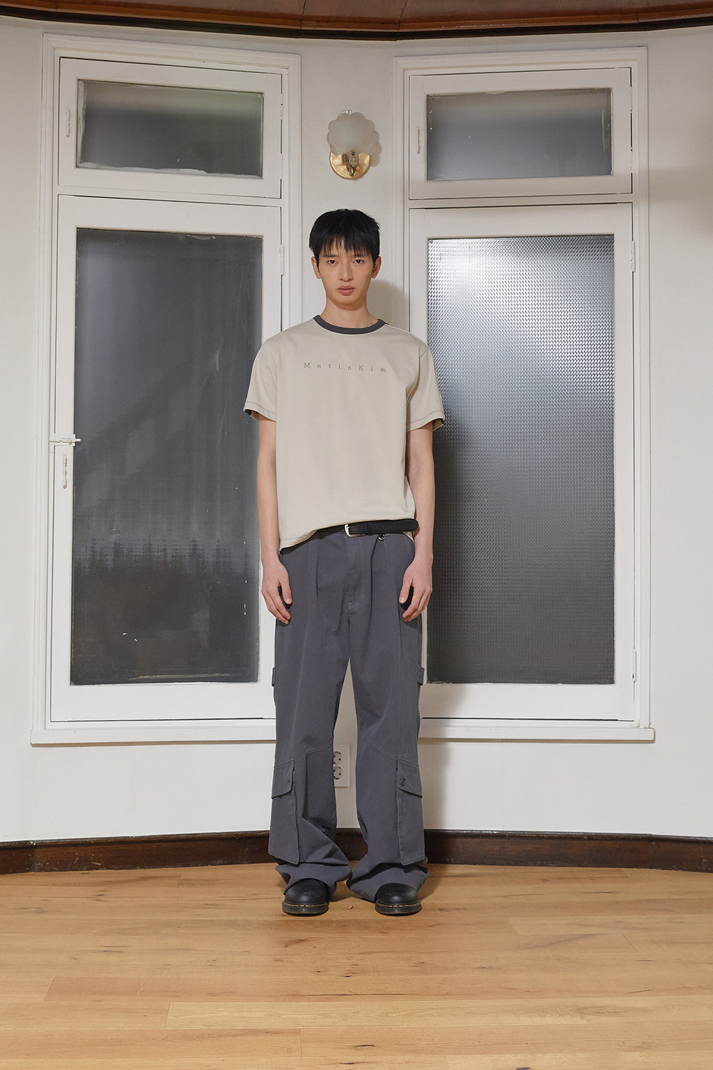 Matin Kim - Color Line Point Logo Top (Beige) product image 5 | TRAB K-Fashion Australia