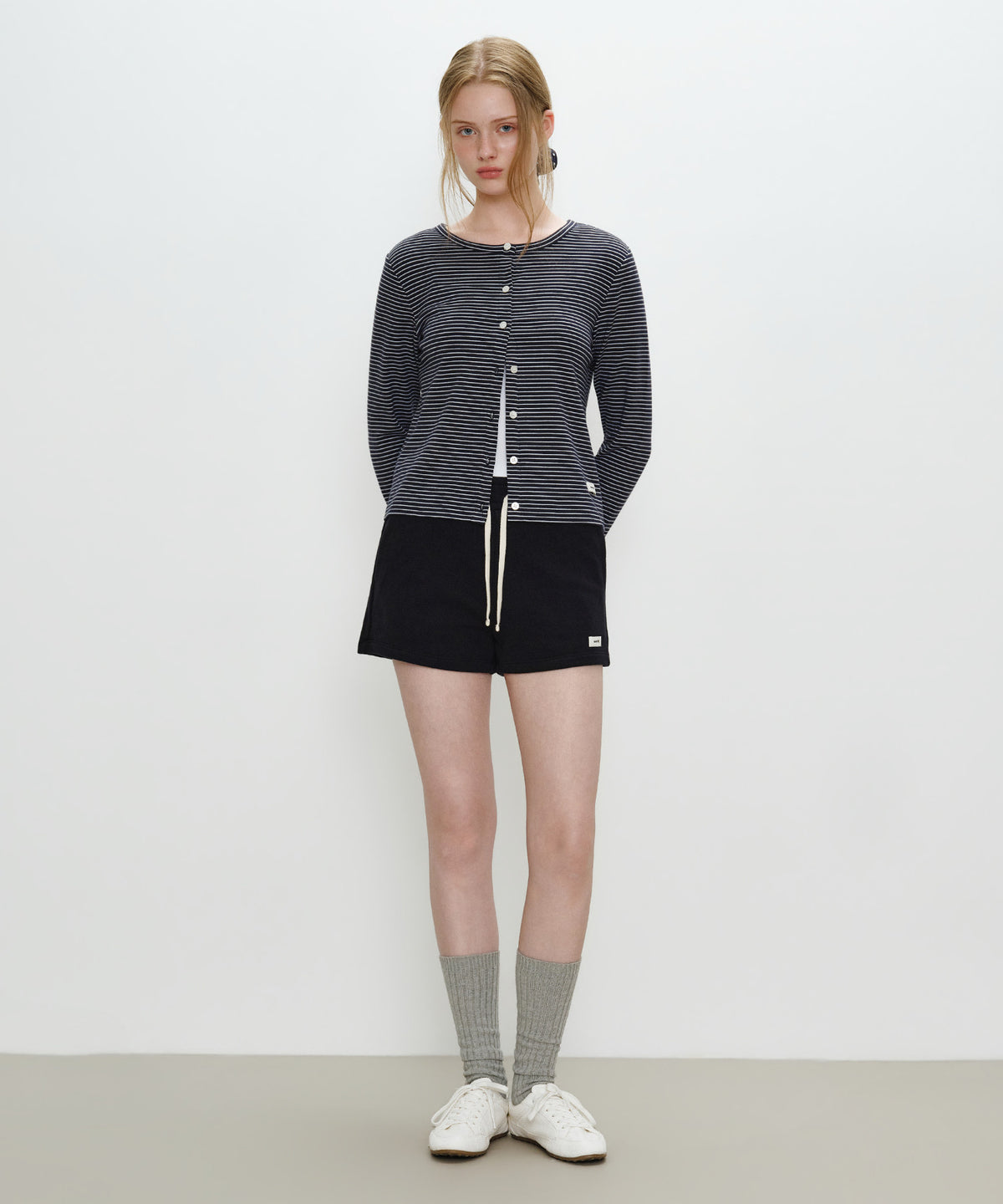 Marithe & Francois Girbaud - Basic Cotton Cardigan (Navy Stripe) product image 4 | TRAB K-Fashion Australia