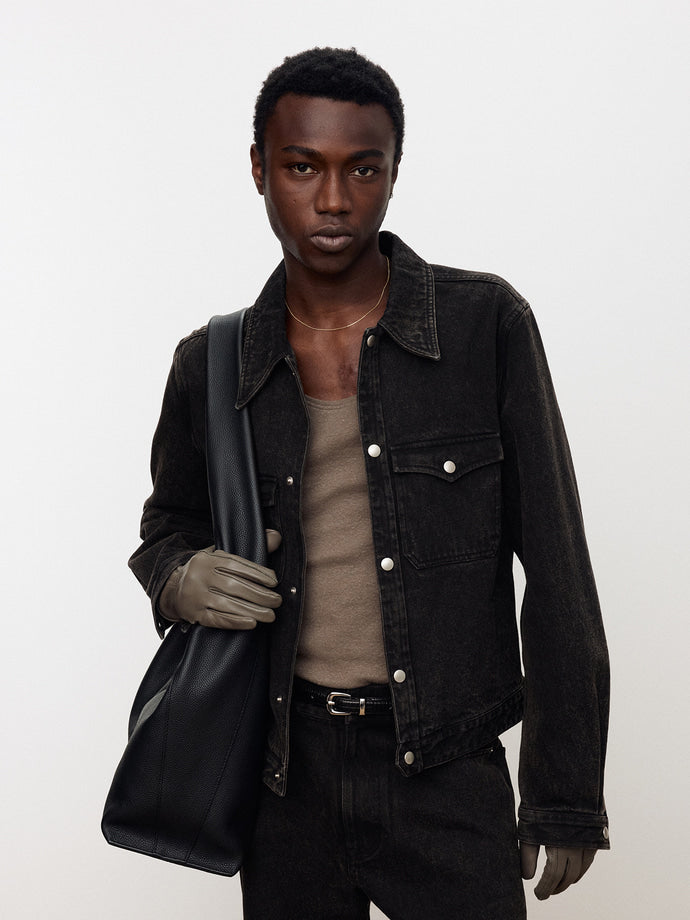 Tonywack - Double Pocket Burnt Denim Blouson (Burnt Brown) product image 6 | TRAB K-Fashion Australia