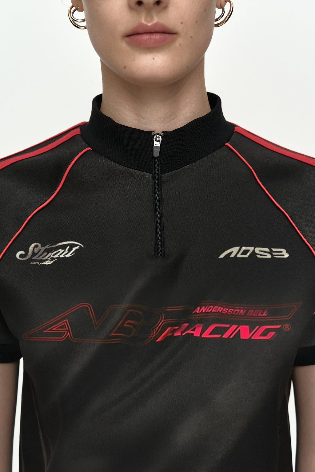 Andersson Bell - Printed Racing Zip-Up Top (Black) product image 5 | TRAB K-Fashion Australia