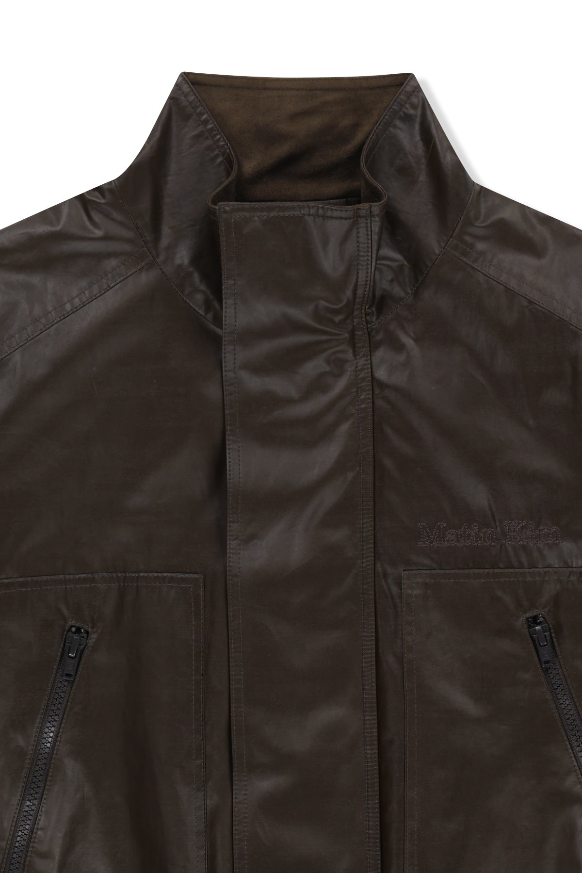 Matin Kim - Waxed High Neck Jumper (Brown) product image 4 | TRAB K-Fashion Australia