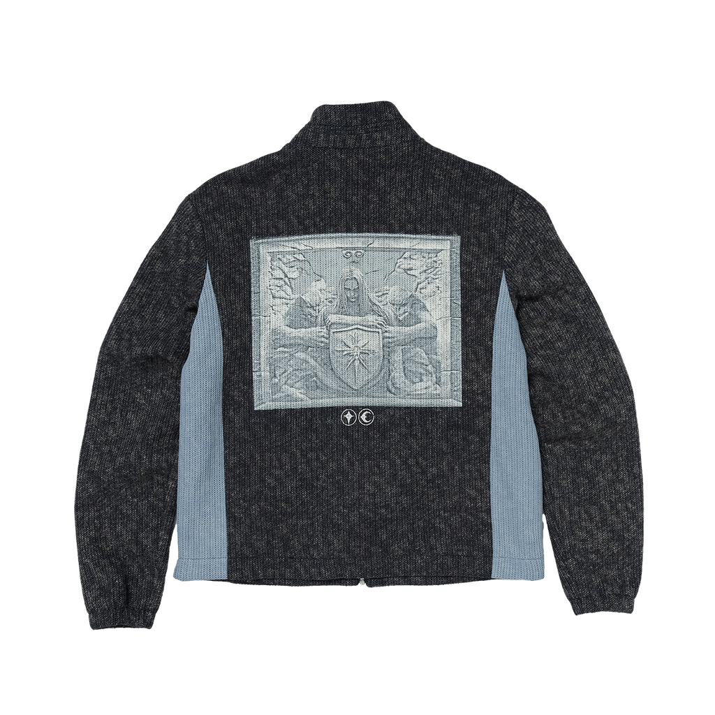 Thug Club - Devil Peace Patch Knit Jacket (Navy) product image 2 | TRAB K-Fashion Australia