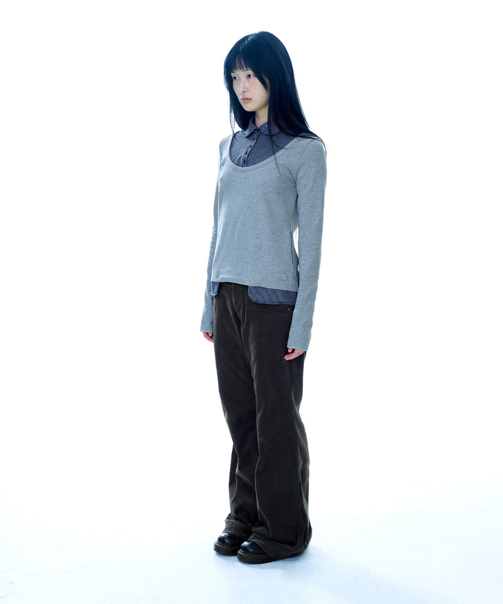 Coyseio - Leaf Cut Corduroy Pants (Brown) product image 13 | TRAB K-Fashion Australia