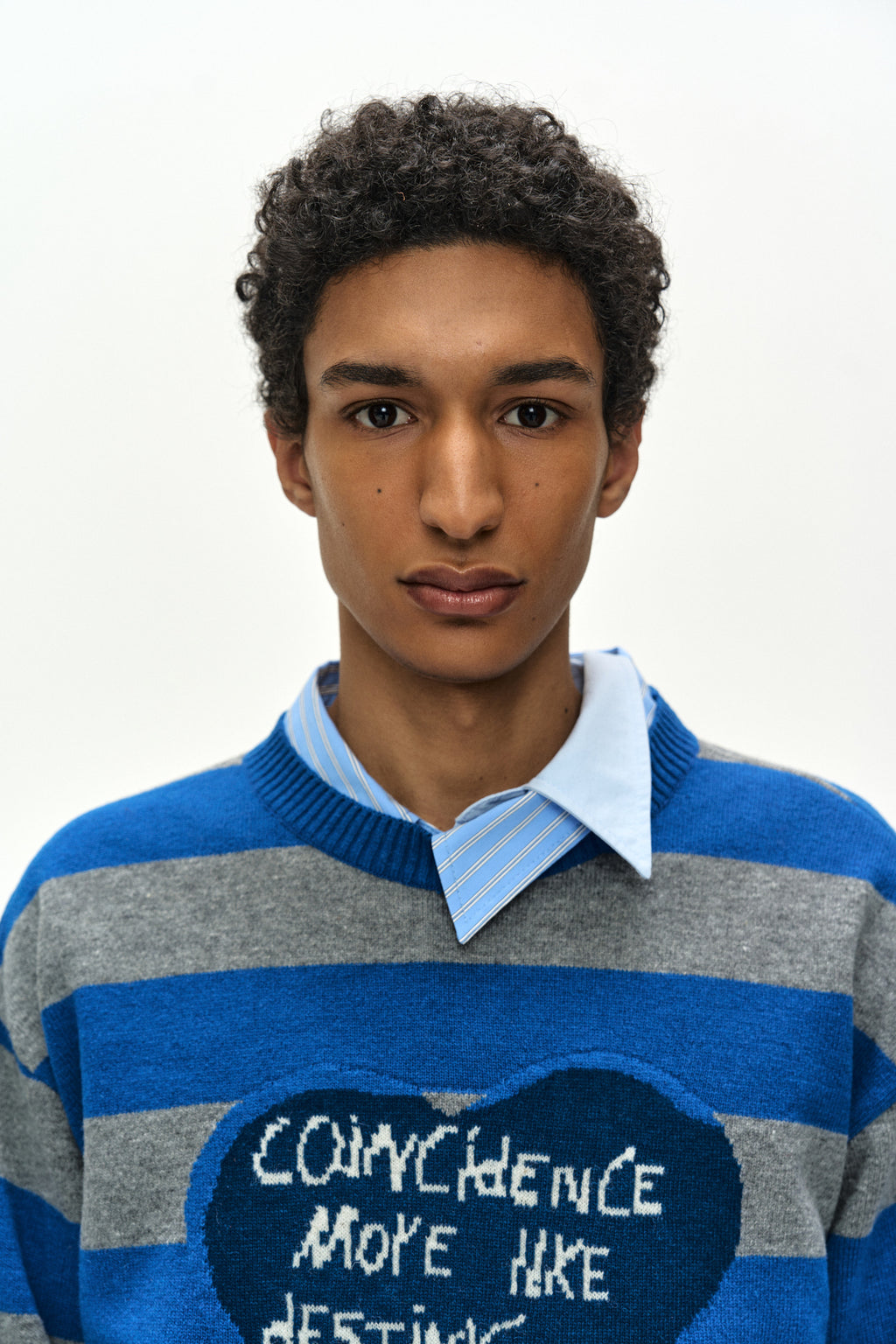 Andersson Bell - 26 Boy's Heart Message Crew-Neck Sweater (Blue/Grey) product image 4 | TRAB K-Fashion Australia