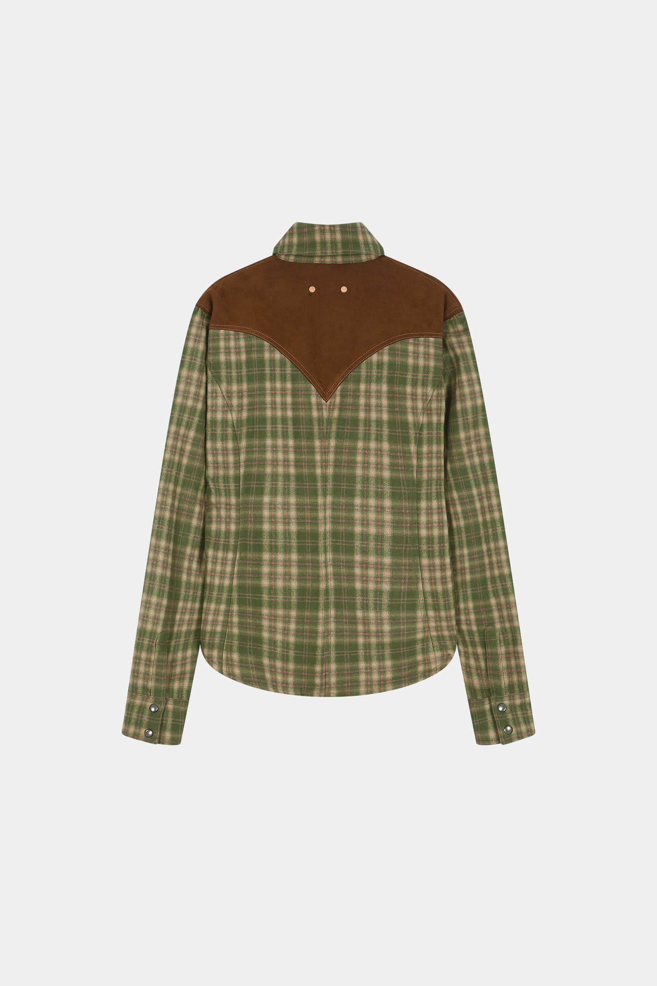 Andersson Bell - Checkered Western Patched Shirt (green) (Green) product image 9 | TRAB K-Fashion Australia