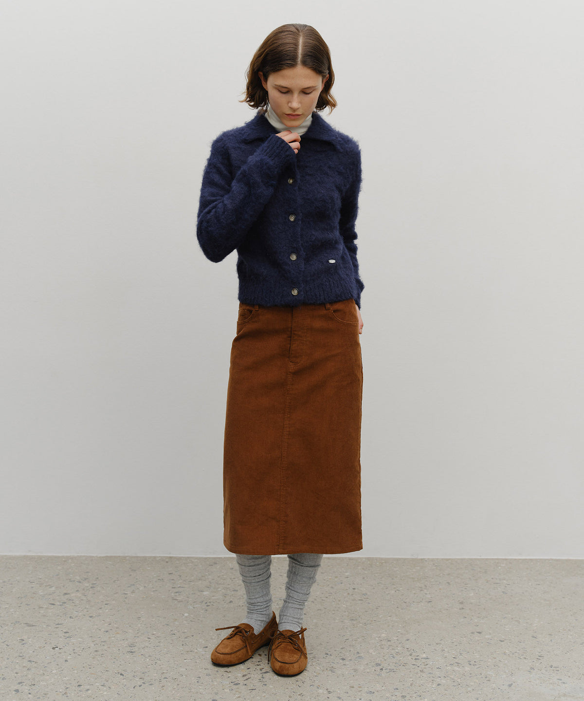 Marithe & Francois Girbaud - Hairy Collar Cardigan (Navy) product image 5 | TRAB K-Fashion Australia