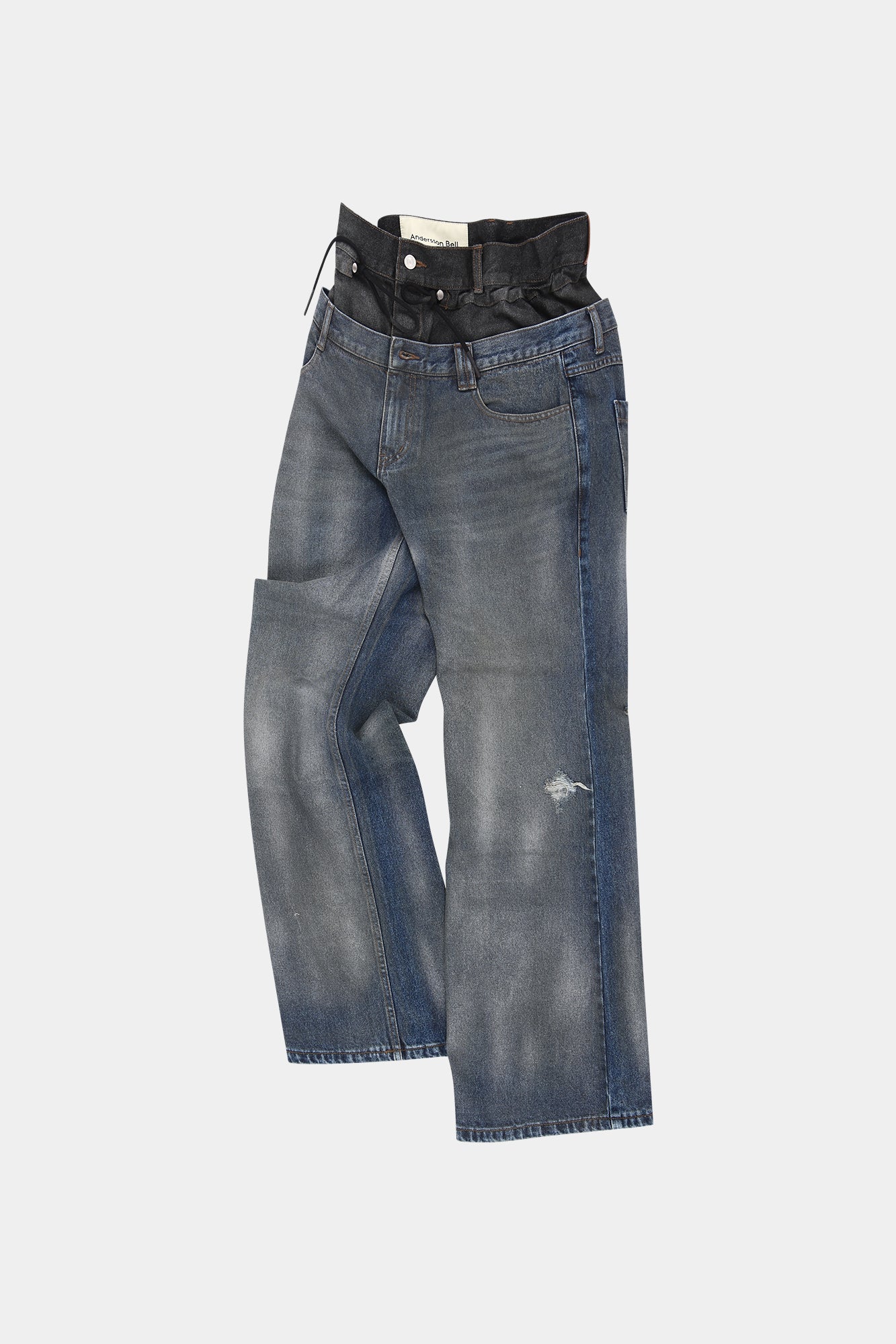 Andersson Bell - Dusty Spray Double Waist Jeans (Blue Black) product image 10 | TRAB K-Fashion Australia