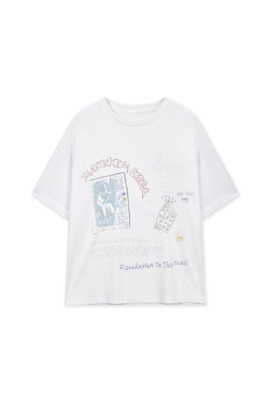 Matin Kim - Graffiti Artwork Top (White) product image 1 | TRAB K-Fashion Australia